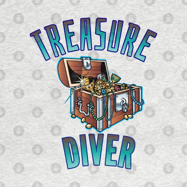 Treasure diver metal detecting by Coreoceanart